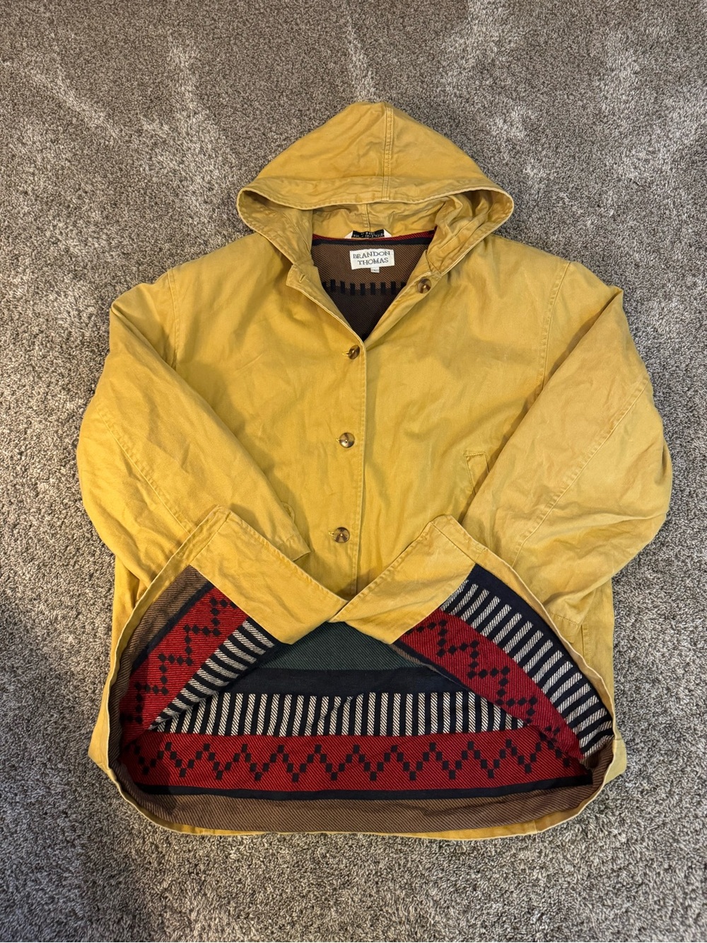 Vintage 90s Brandon Thomas Women’s L Mustard Field Chore Jacket